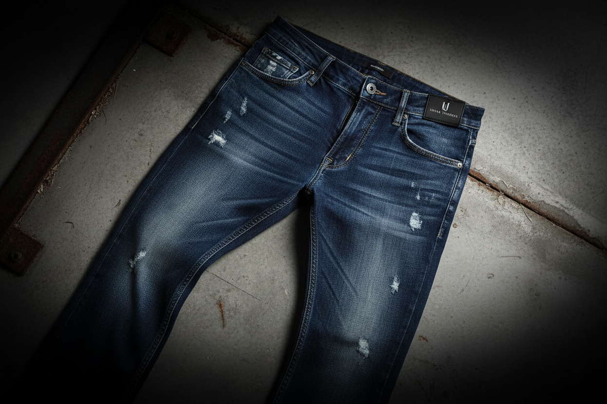 trendind image mens jeans unique with black overlay